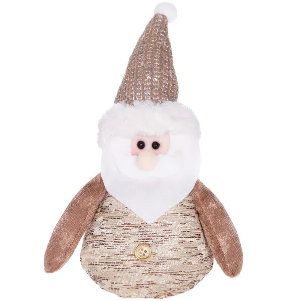 Karácsonyi Mikulás dísz, 22 cm, poliészter, flitteres sapkával