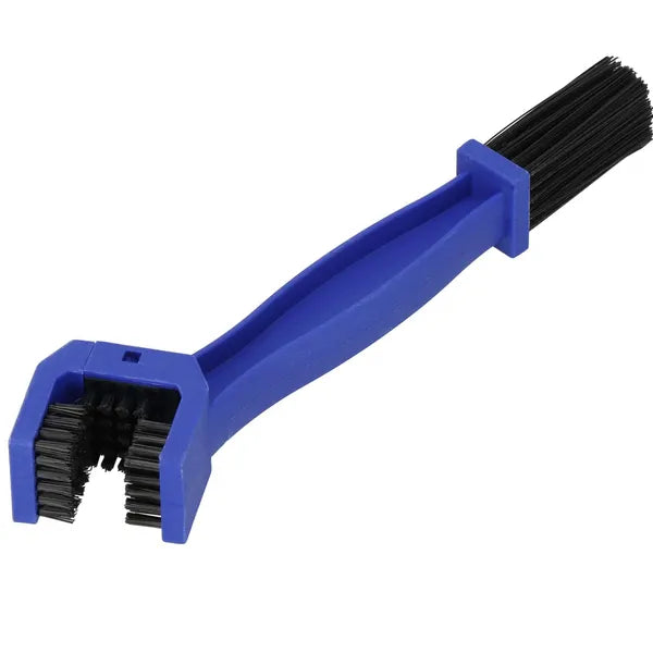 Springos kék lánctisztító kefe, műanyag, dupla fej, 24 cm