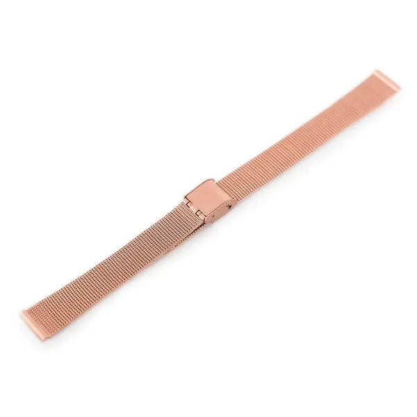 14 mm rózsaarany hálós fém óraszíj, állítható 85–113 mm hossz