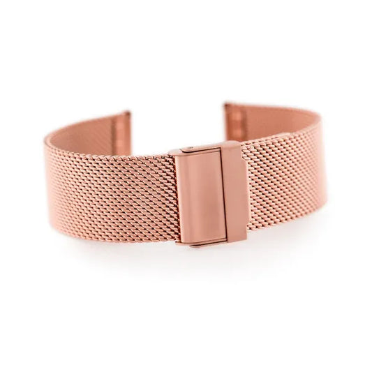 18 mm rózsaarany mesh fém óraszíj, állítható, biztonsági zárral