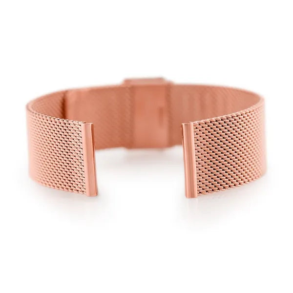 18 mm rózsaarany mesh fém óraszíj, állítható, biztonsági zárral