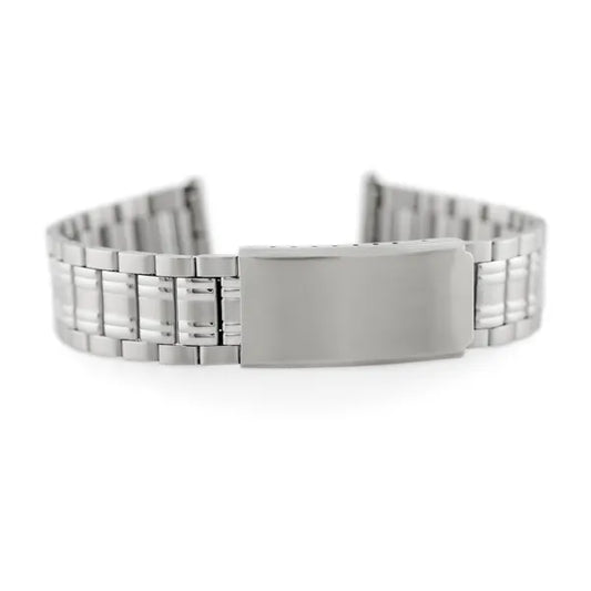 Ezüst színű rozsdamentes acél óraszíj, 18–20 mm, 241 mm