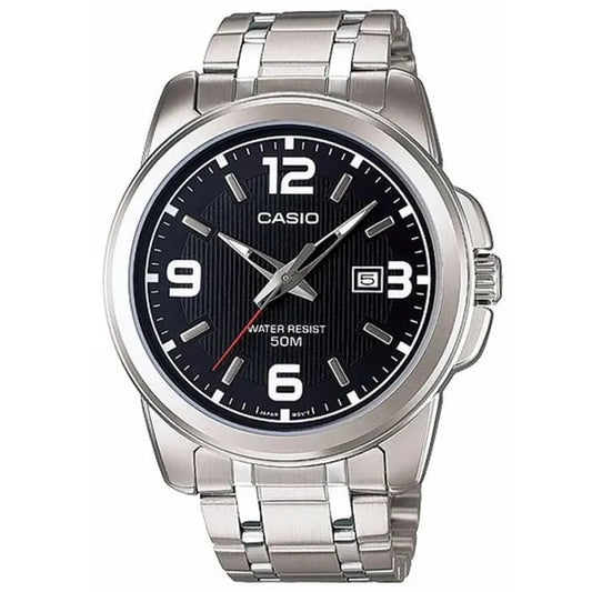 Casio MTP-1314D-1AV férfi karóra, acél szíj, fekete számlap, WR50