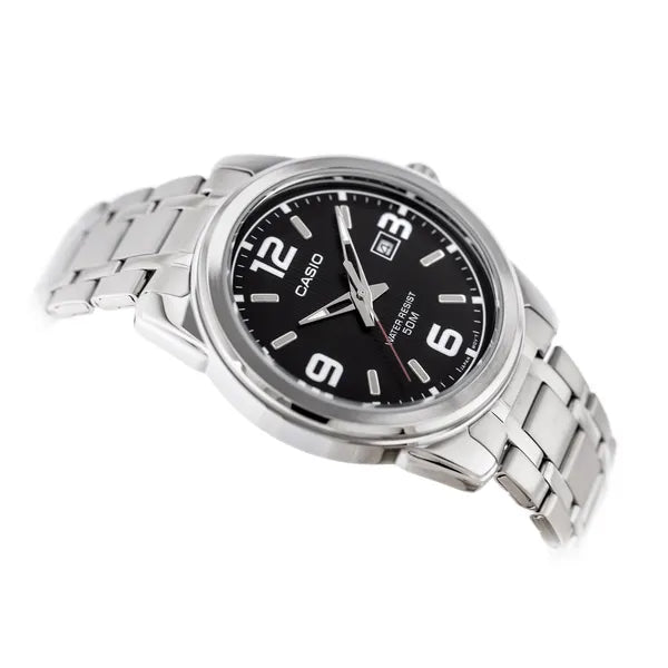 Casio MTP-1314D-1AV férfi karóra, acél szíj, fekete számlap, WR50