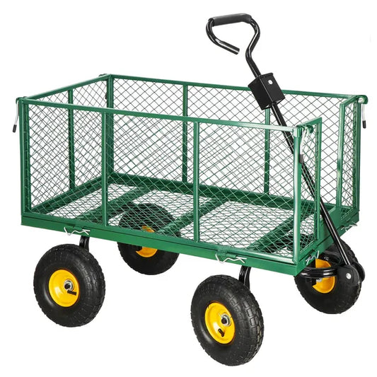 Fém kerti kézikocsi 96×51 cm, 250 l, 400 kg teherbírás, zöld