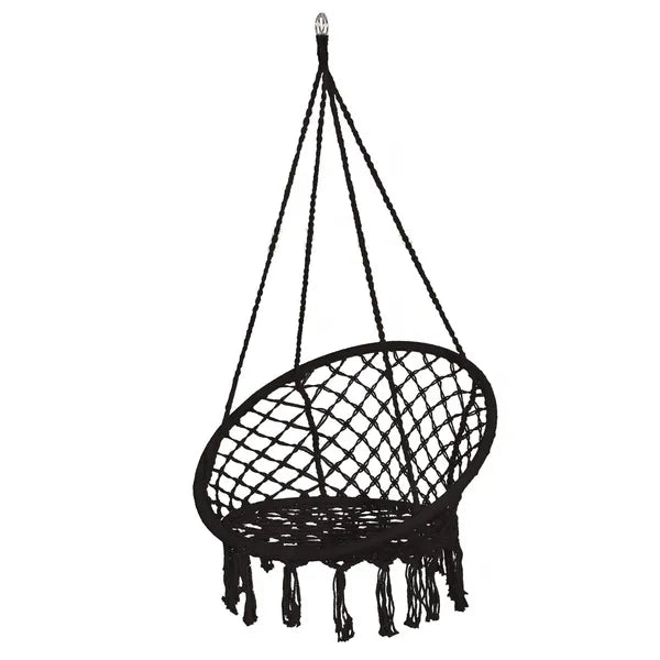 Springos fekete kerti függőszék, 60×120 cm, 150 kg teherbírás
