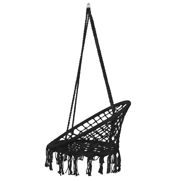 Springos fekete kerti függőszék, 60×120 cm, 150 kg teherbírás