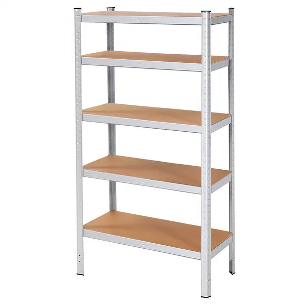 Fém állvány 180x90x40 cm, 5 MDF polccal, 875 kg teherbírás