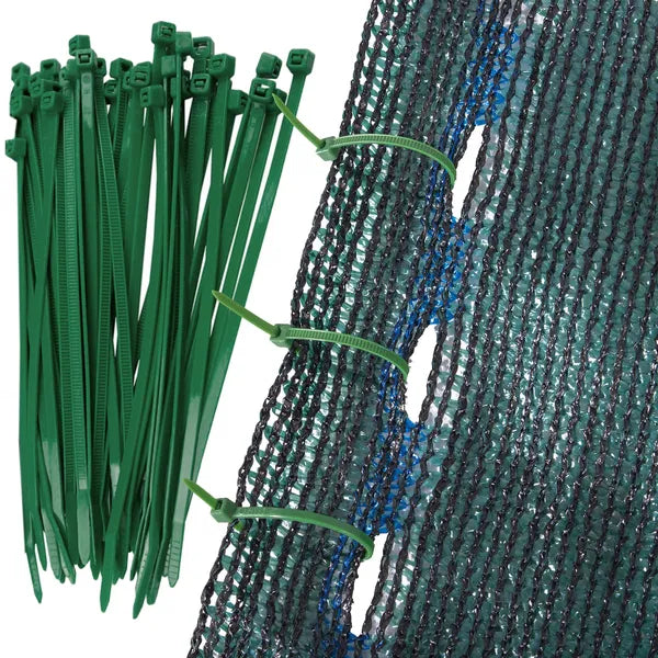 Zöld HDPE árnyékoló háló 1,7×25 m 95% 185 g/m² +100 rögzítő