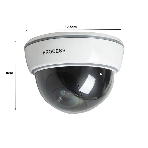Kamuflázs kupolás biztonsági kamera LED villogóval, fehér, 12,5 cm