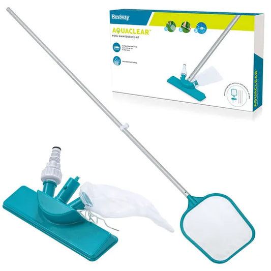 Bestway 58013 medencetisztító készlet alumínium rúddal, hálóval, porszívóval