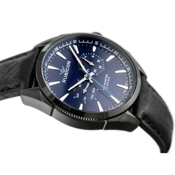 Férfi karóra Rubicon RNCD69, Miyota kvarc, 43 mm, WR50, bőr szíj