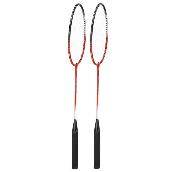 Badminton szett: 2 acél ütő (66 cm), 6 műanyag toll, hordtáska