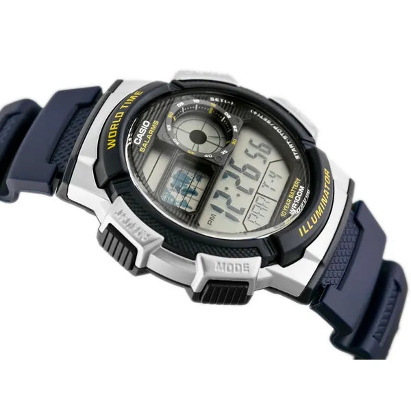 Casio AE-1000W-2AV férfi digitális karóra, WR100, világidő, LED