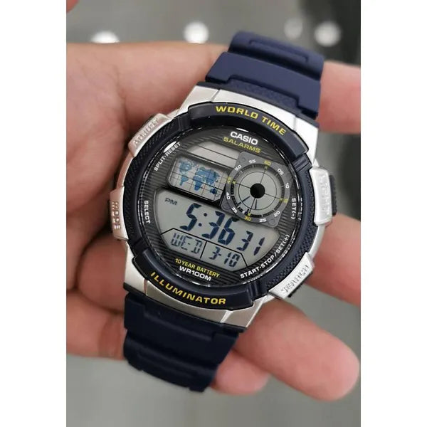 Casio AE-1000W-2AV férfi digitális karóra, WR100, világidő, LED