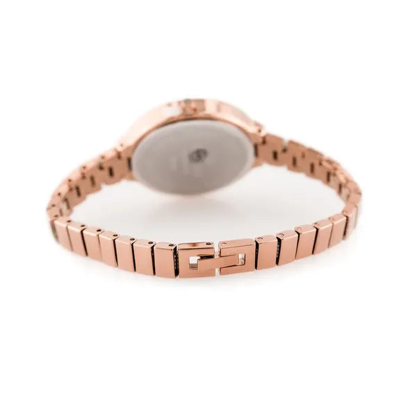 Női rosegold G. Rossi kvarc karóra ezüst számlappal, fém szíj, WR30, 33×37 mm