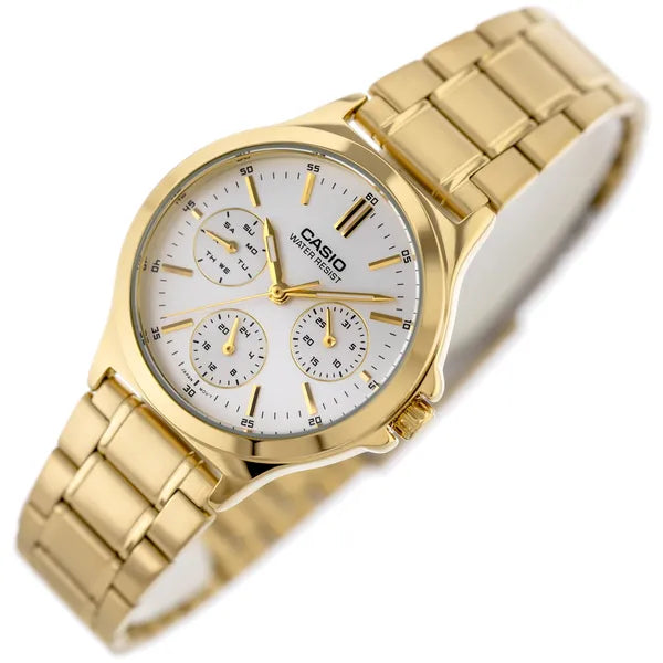 Casio LTP-V300G-7A női arany rozsdamentes acél kvarc karóra, 33 mm WR30
