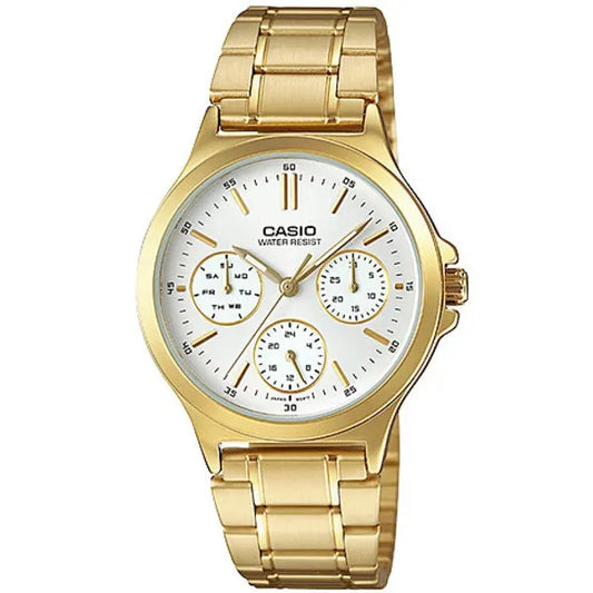 Casio LTP-V300G-7A női arany rozsdamentes acél kvarc karóra, 33 mm WR30
