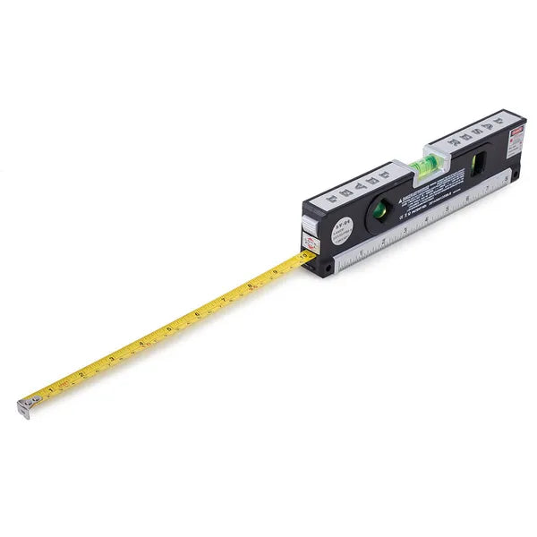 24 cm-es lézeres vízmérték LED-es libella-világítással, mérőszalaggal