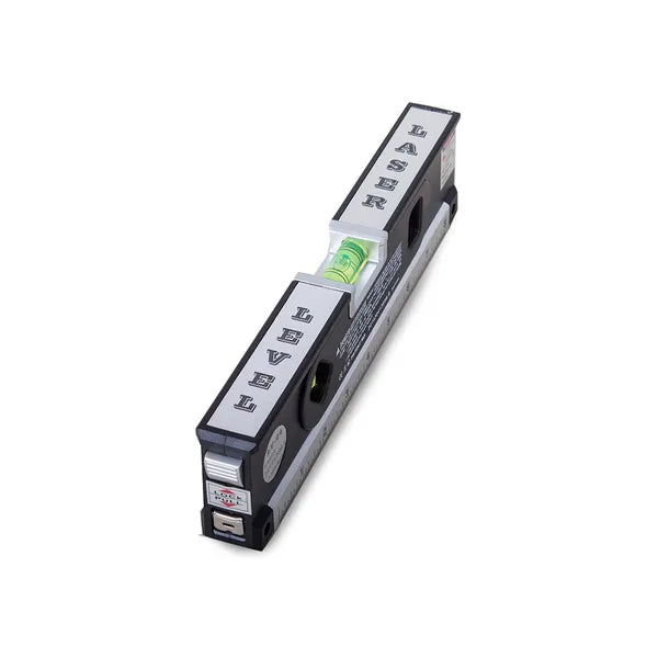 24 cm-es lézeres vízmérték LED-es libella-világítással, mérőszalaggal
