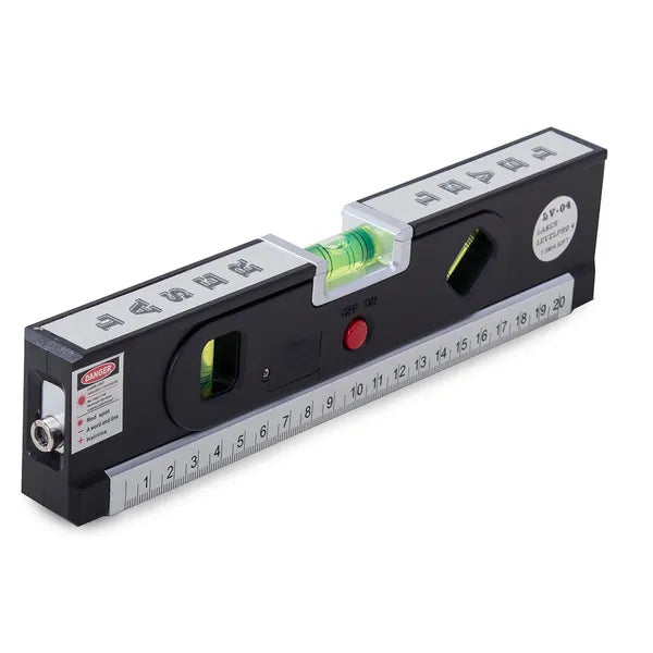 24 cm-es lézeres vízmérték LED-es libella-világítással, mérőszalaggal