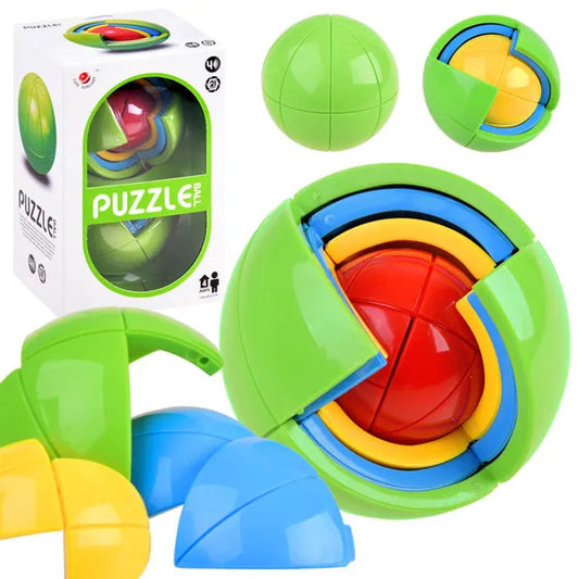 3D színes kirakó labda, 21 részes logikai játék, 8 cm átmérő