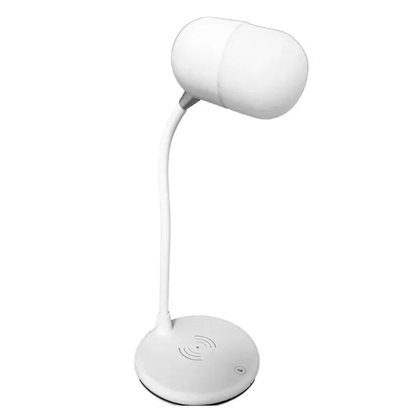 3 az 1-ben LED asztali lámpa Bluetooth hangszóróval és Qi töltővel