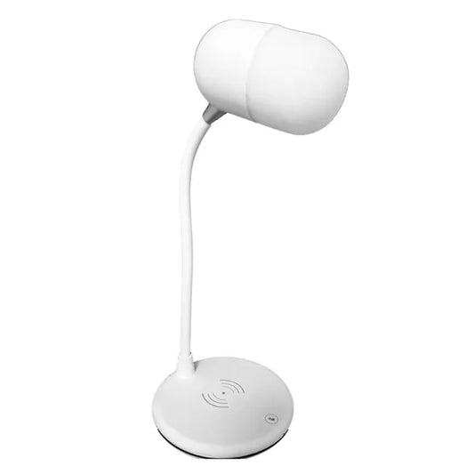 3 az 1-ben LED asztali lámpa Bluetooth hangszóróval és Qi töltővel
