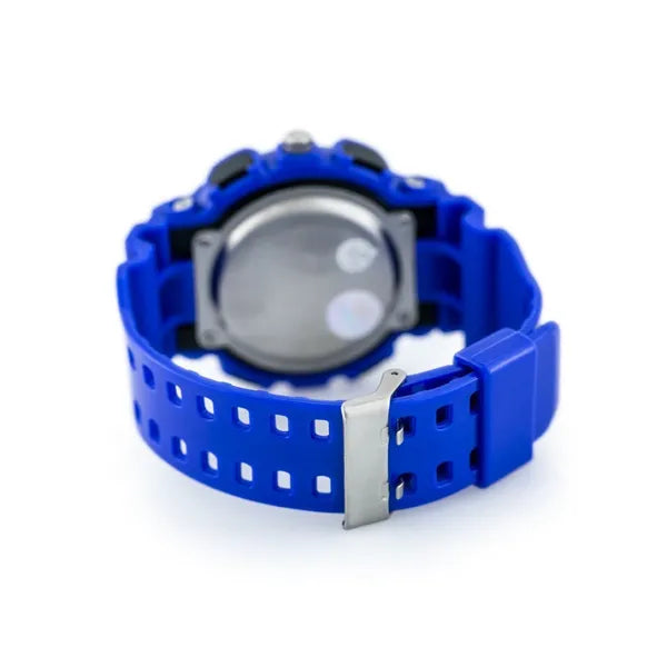 Férfi kék Shock karóra, quartz, WR30, LED háttérvilágítással, stopperrel