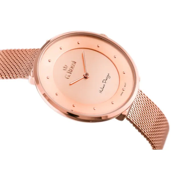 G. Rossi női karóra, 38 mm rózsaarany tok & fém szíj, quartz WR30