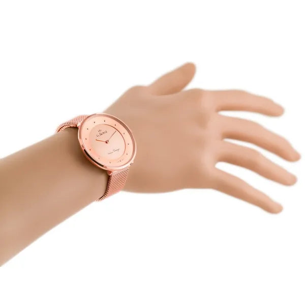 G. Rossi női karóra, 38 mm rózsaarany tok & fém szíj, quartz WR30