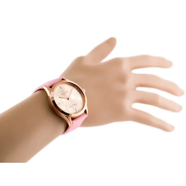 G. Rossi női karóra, rózsaarany 38 mm tok, rózsaszín bőr szíj, WR30