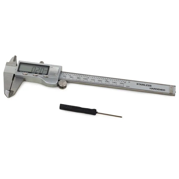 Digitális rozsdamentes tolómérő LCD kijelzővel, 150 mm, 0,02 mm pontosság