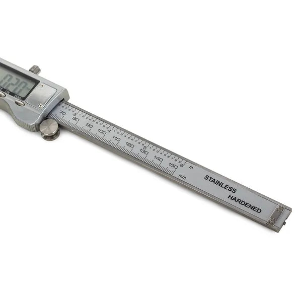 Digitális rozsdamentes tolómérő LCD kijelzővel, 150 mm, 0,02 mm pontosság