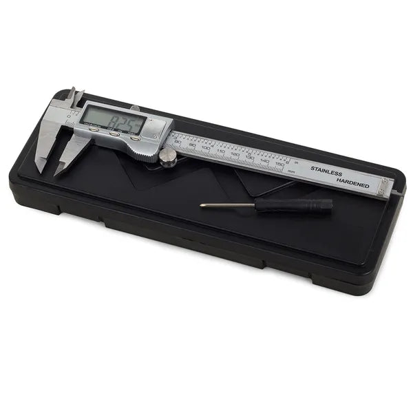 Digitális rozsdamentes tolómérő LCD kijelzővel, 150 mm, 0,02 mm pontosság