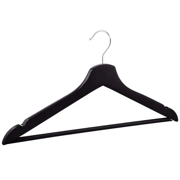 Fekete fa ruhafogas 42,5 cm 20 db, 360° krómozott akasztó