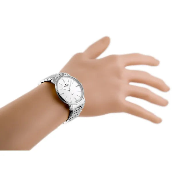 Bisset női karóra ezüst acél szíjjal, fehér számlap, 34 mm quartz