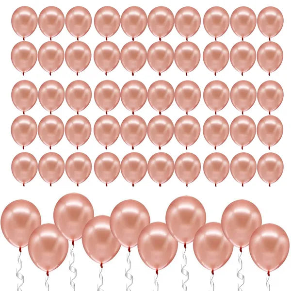 Rose gold metalizált latex lufi dekorációs készlet, 40 cm, 100 db