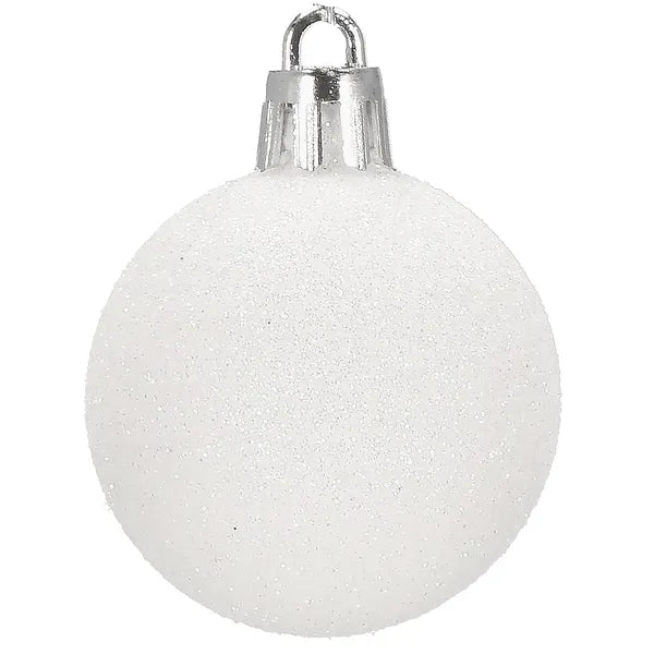 Fehér törhetetlen karácsonyfagömb szett 4 cm 20 db