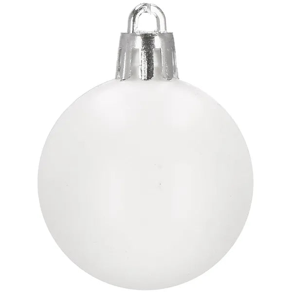 Fehér törhetetlen karácsonyfagömb szett 4 cm 20 db