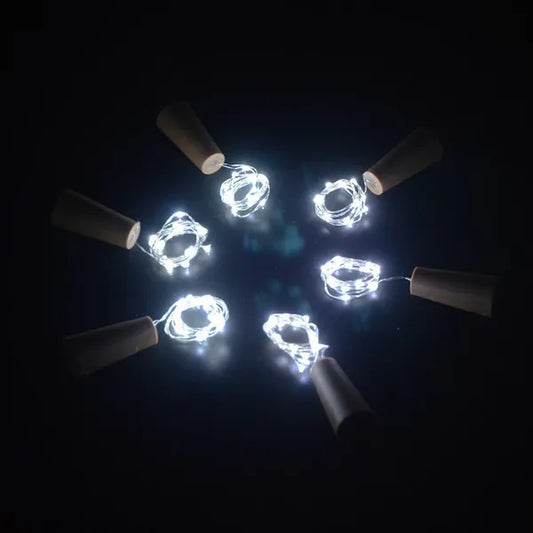 LED fényfüzér 20 hidegfehér mikro LED, 1,9 m, elemes