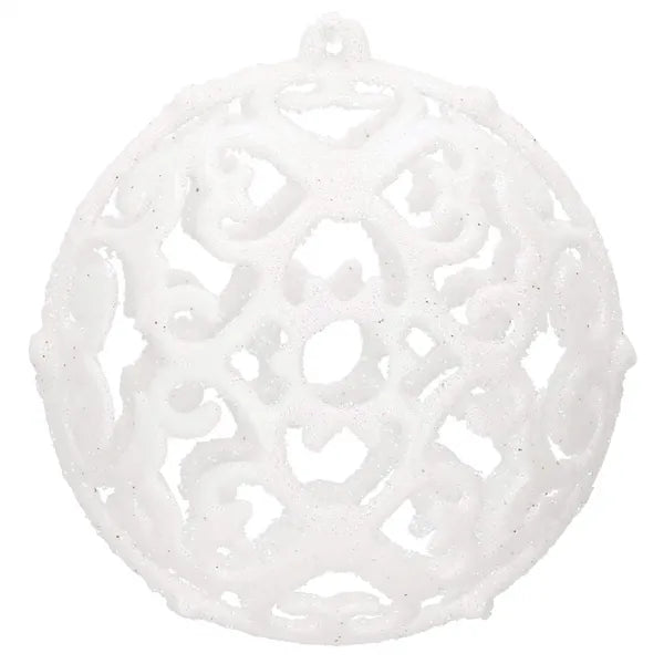 Karácsonyfadísz gömbkészlet 101 db, 3/4/6 cm, fehér, műanyag