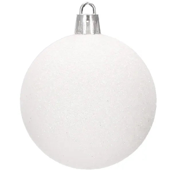 Karácsonyfadísz gömbkészlet 101 db, 3/4/6 cm, fehér, műanyag