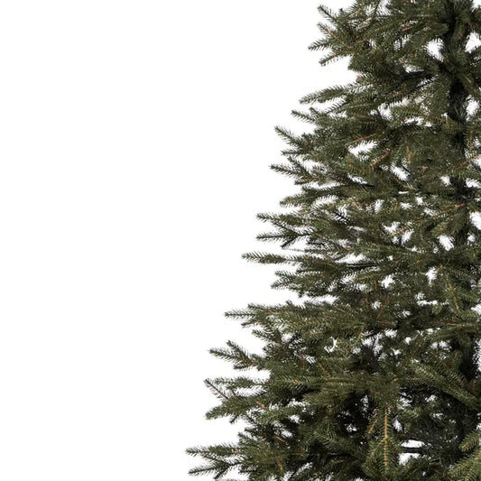 Prémium műfenyő, 100% PE lucfenyő, 220 cm, sötétzöld, fém talp