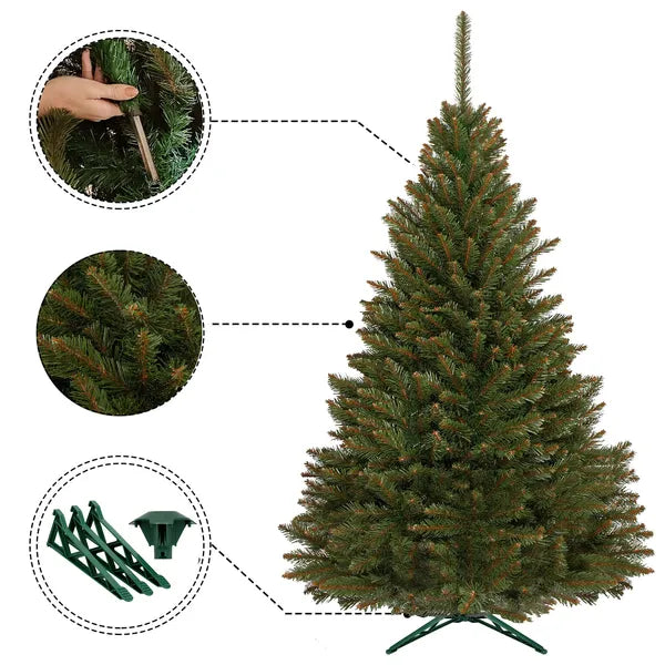 Kaukázusi luc műfenyő, 120 cm, zöld PVC ágakkal, háromlábú talppal