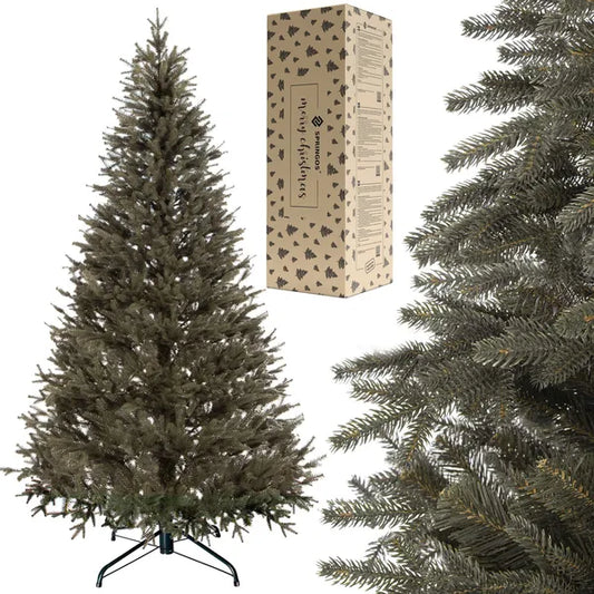 Prémium PE műfenyő, 200 cm, fém állvánnyal