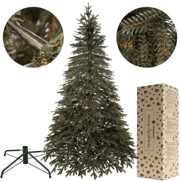 Prémium PE műfenyő, 200 cm, fém állvánnyal