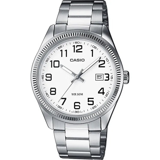 Casio MTP-1302PD-7B férfi karóra, acél szíj, WR50, dátumkijelző