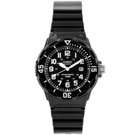 Casio LRW-200H női karóra, fekete műanyag szíj, WR100, kvarc analóg 33 mm