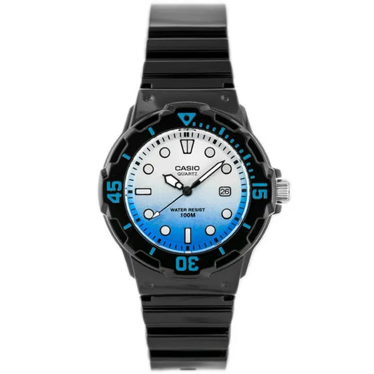 Casio LRW-200H-2EV lányka karóra, quartz, WR100, fekete szíj, kék számlap